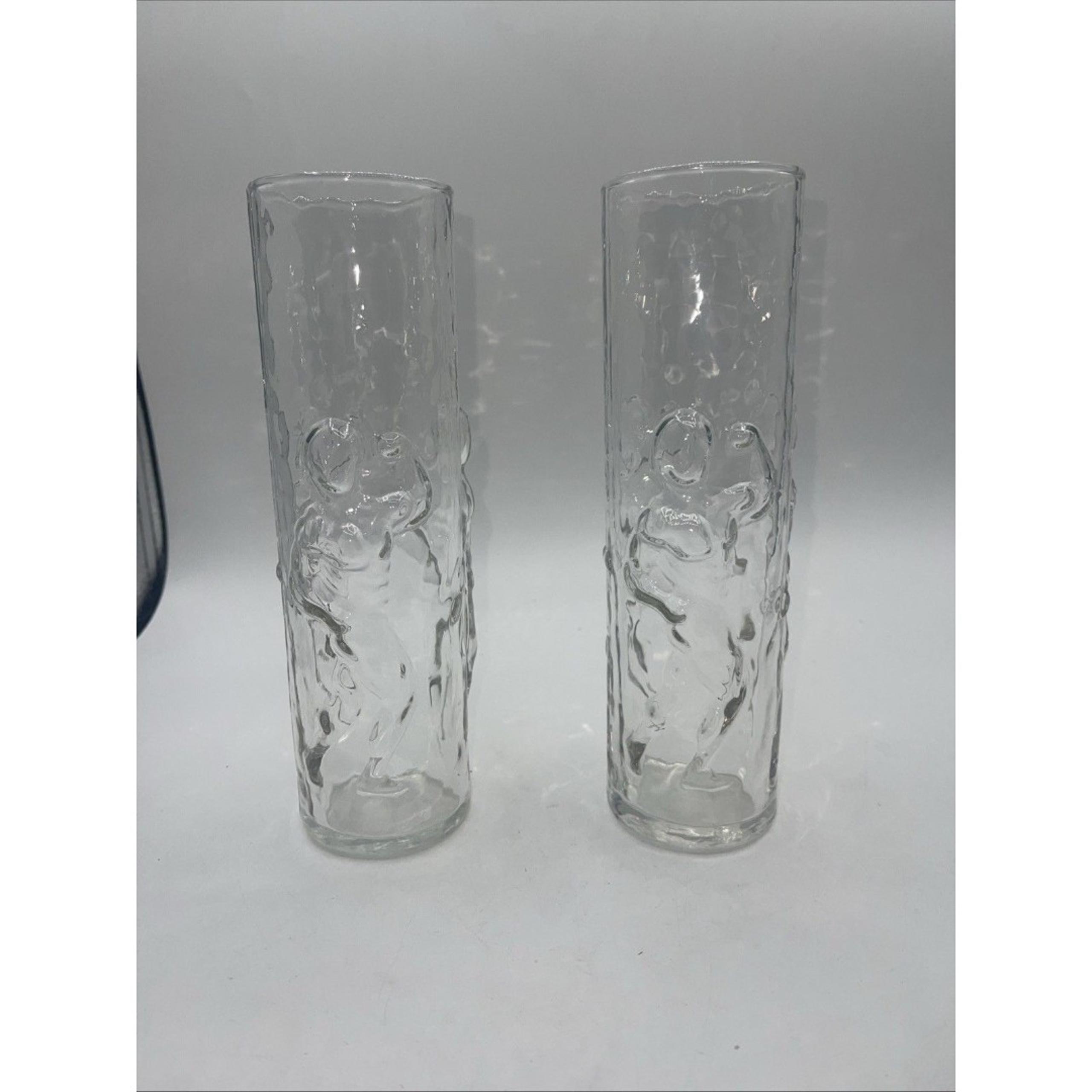 Libbey Cooler PAIR (2) L'HOMME TUMBLERS Nude Male Bodybuilder Cocktail Glass 8.5