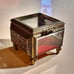 Vintage Ornate Glass & Brass Trinket Casket Box free shipping