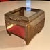 Vintage Ornate Glass & Brass Trinket Casket Box free shipping