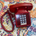 RED Vintage Phone Bell System AT&T 2500DMG Button Touch Tone Desk Telephone
