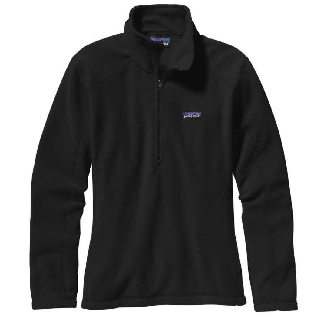 Patagonia Women's Black Micro D 1/4 Quarter Zip Fleece Pullover Size Large
