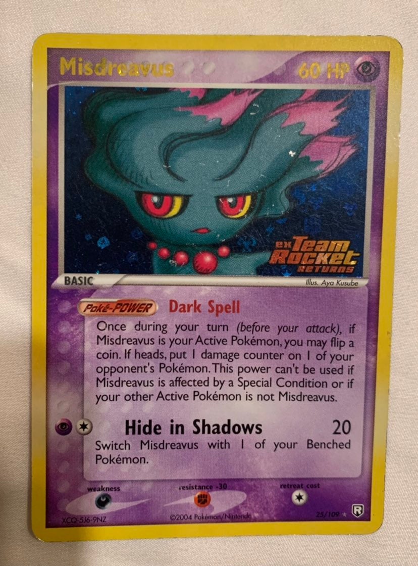 Misdreavus Ex Team Rocket Holographic Pokemon Card Fermi Bubbles Grading F-