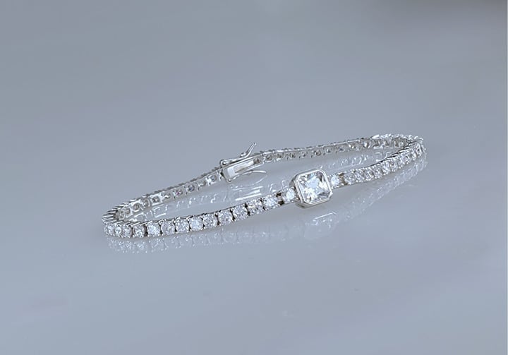 Solid 925 Silver Womens 2ct Diamond Tennis Bracelet 6.5 Authentic Real Jewelry