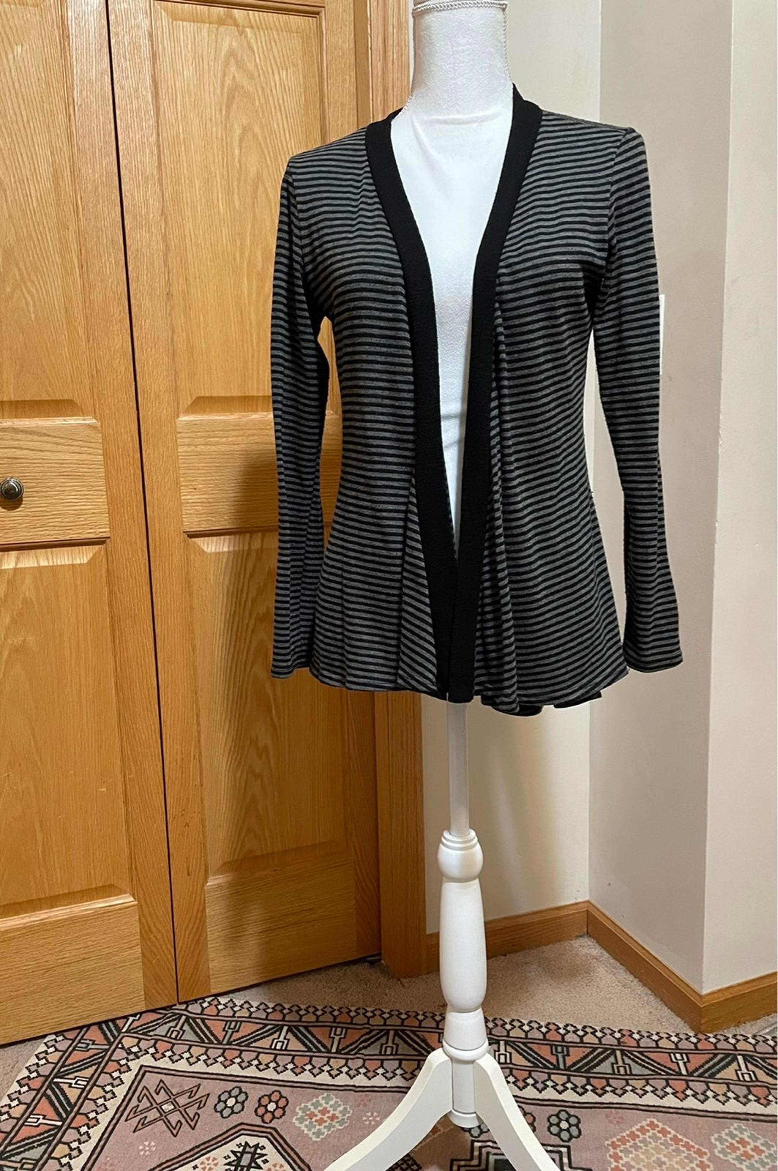 Striped black and grey cardigan