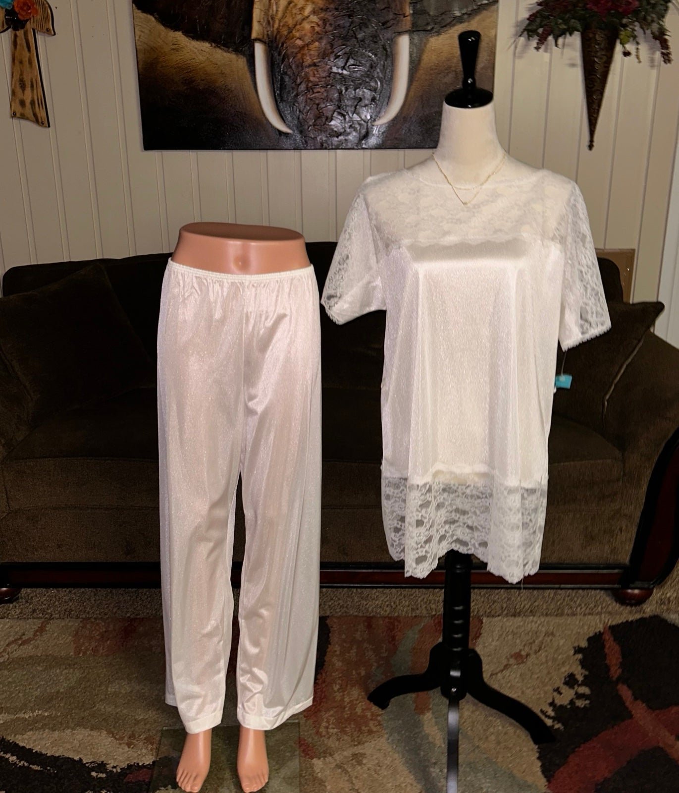 Sabrina by Mervyn’s • Vintage • Large • White • Pajamas Set • New W/ Tags