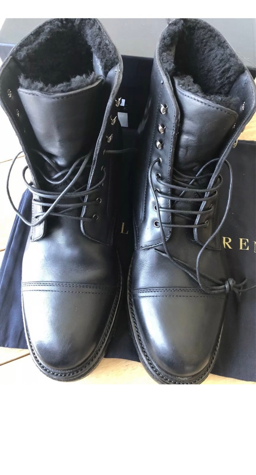 Ralph lauren purple label men black boot
