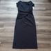 Kay Unger Crepe Navy Gown 16 Evening Front Slit Maxi Dress Evening