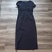 Kay Unger Crepe Navy Gown 16 Evening Front Slit Maxi Dress Evening