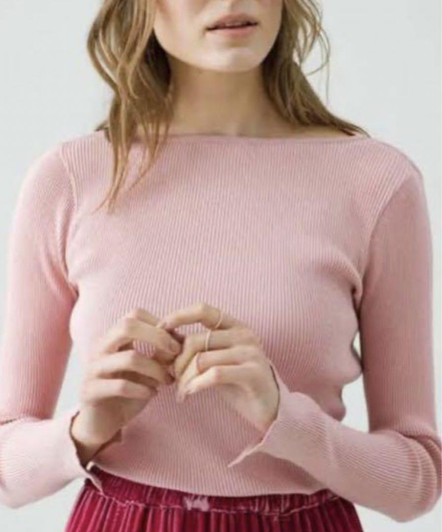 Auralee x Ron Herman Exclusive Giza Boat Neck Rib Size 1 Pink