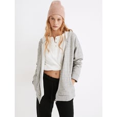 MADEWELL MWL Betterterry Full Zip Long Hoodie XS Grey Heather Pepper NWT