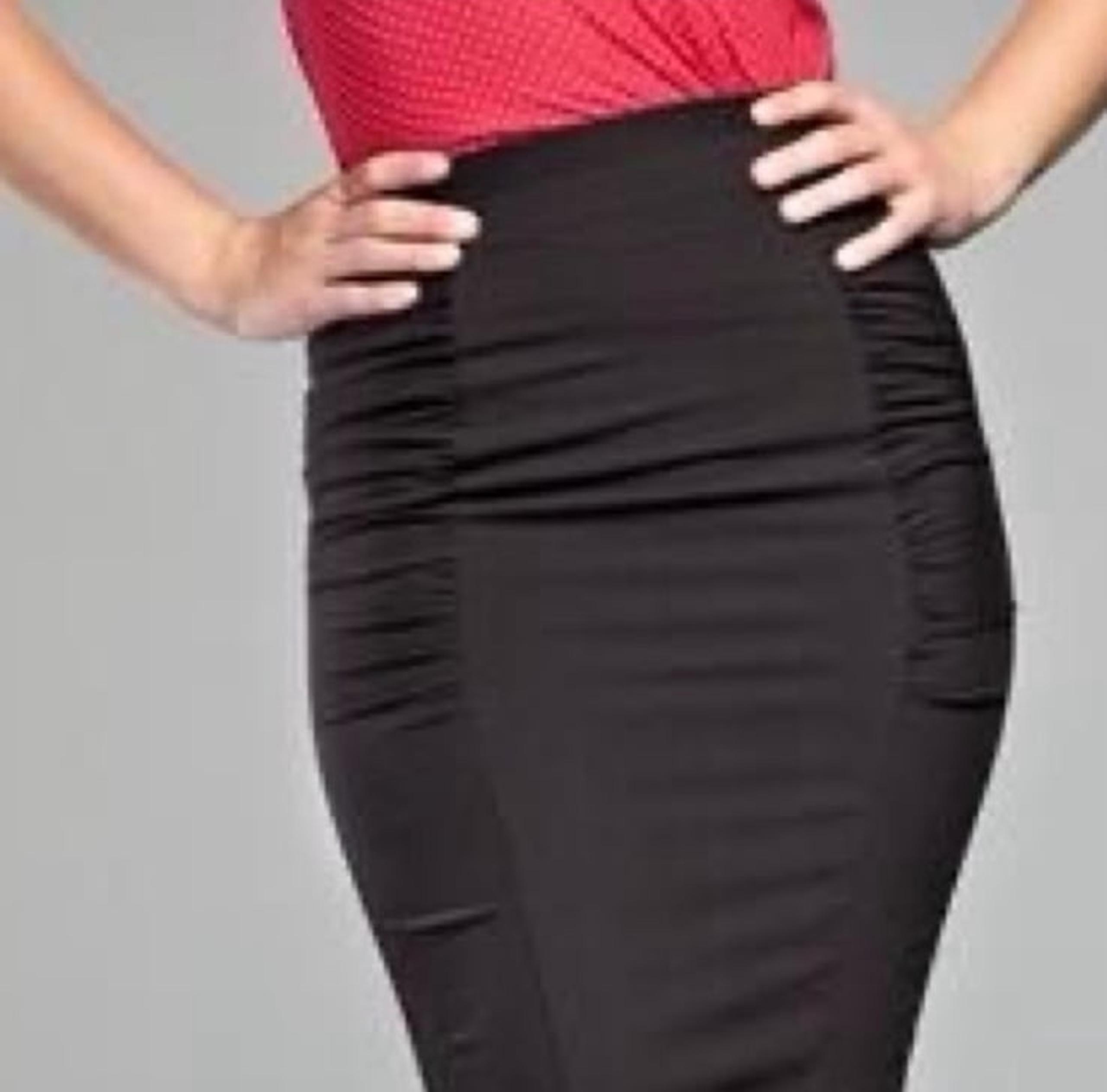 Lida Baday Black Draped Sides Pencil Skirt Size Medium