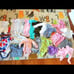 Baby clothes, swaddles, insert and female size m clothes, kitchen items