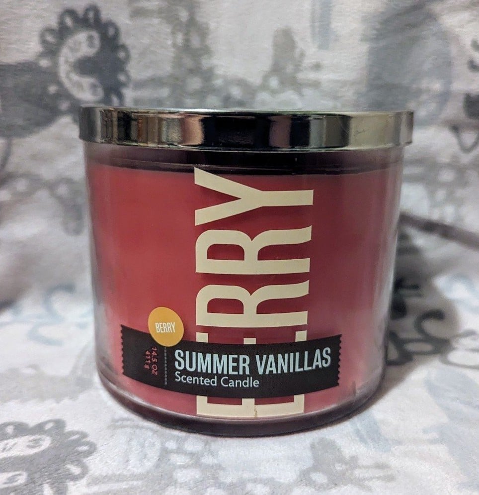 BBW Berry Summer Vanillas 3 Wick Candle