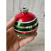 Vintage radko shiny Brite indent green red striped glitter ball ornament set Xma