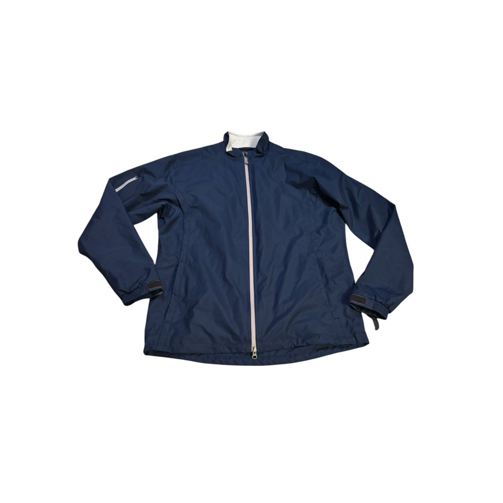Peter Millar Full Zip Rain Jacket Blue Mens Medium Lined Golf Spring Summer