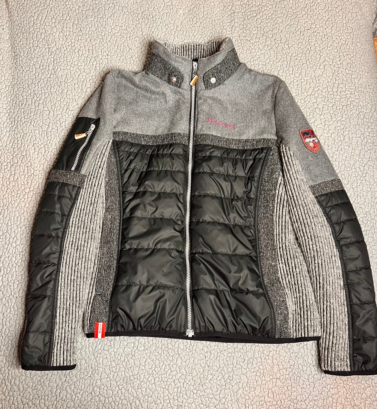 Almgwand Nordwand Full Zip Up Jacket Gray And Black Juniors Size 14