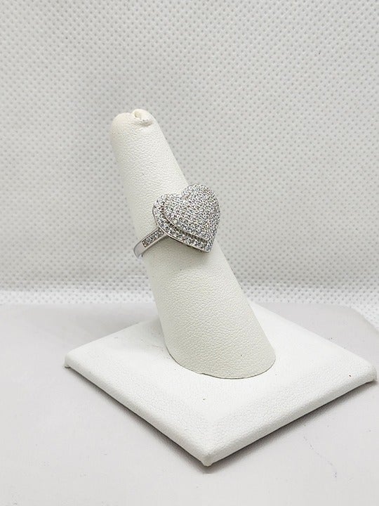Brand New Sterling Silver 925 Multi CZ Heart Ring