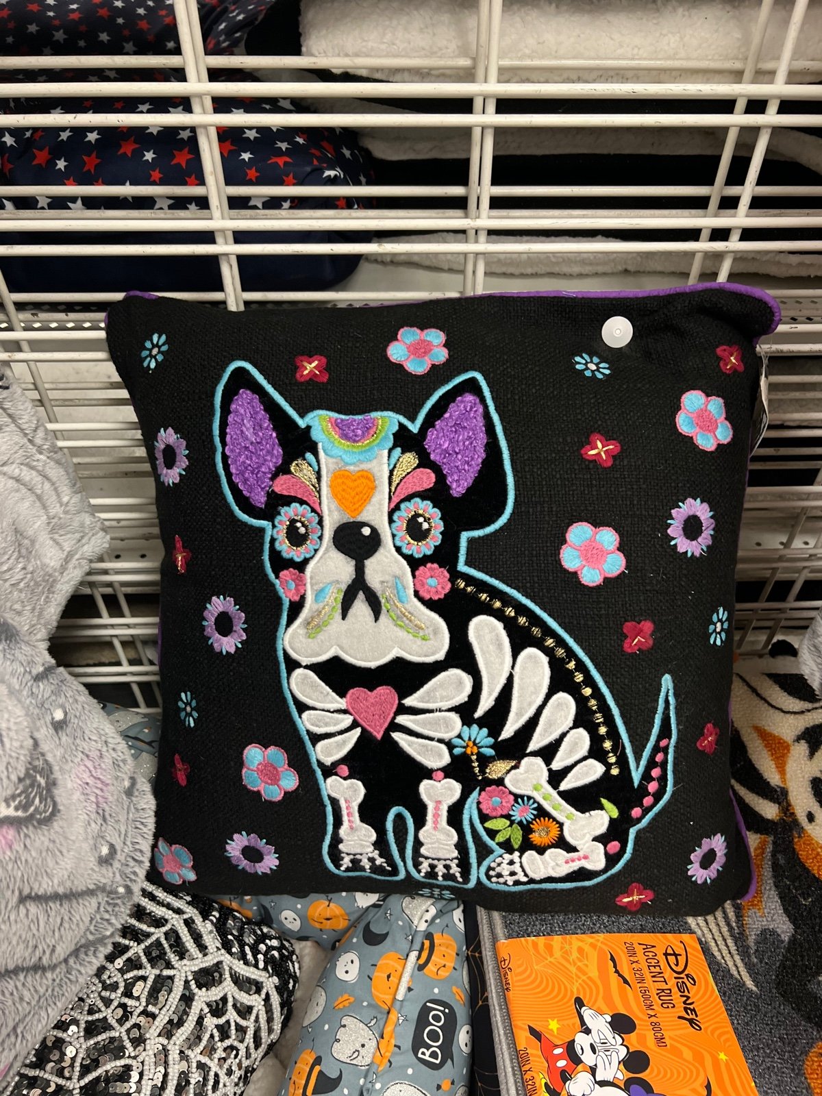 Dia de Los muertos Frenchie/Boston Terrier Pillow
