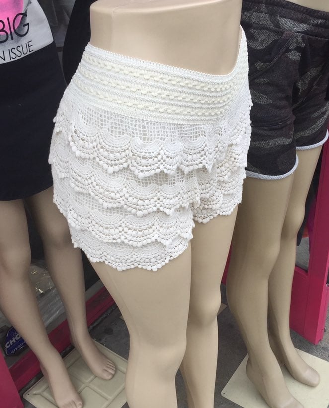NEW Ivory Cotton Shorts - M/L
