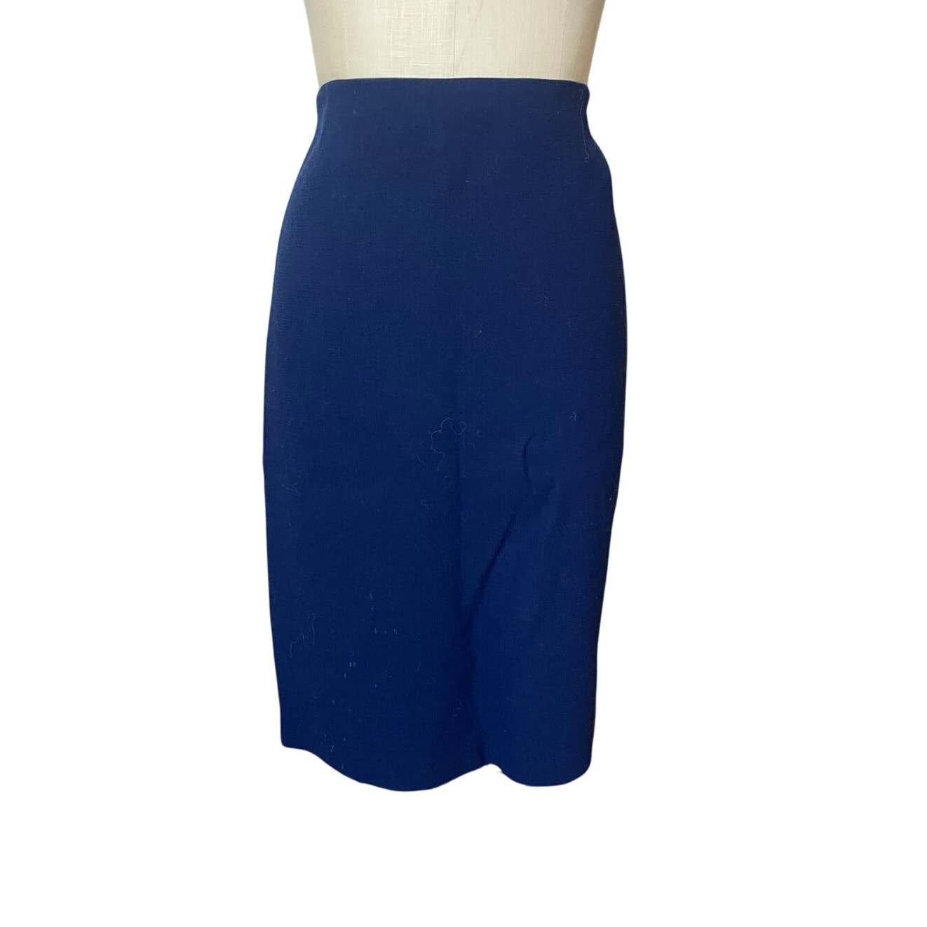 Lafayette 148 Navy Pencil Straight Wool Skirt in Navy Size 10