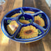 Talavera Mexico Sunflower Chip & Dip Hand Painted Taco Serving 7 Piece Dish