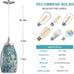 1-Light Pendant Light, Handcrafted Art Glass Blue