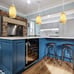 1-Light Pendant Light, Handcrafted Art Glass Blue