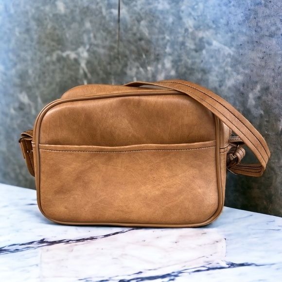 Vintage Scovill Tan Satchel Carry On Travel Shoulder Bag Adjustable Strap