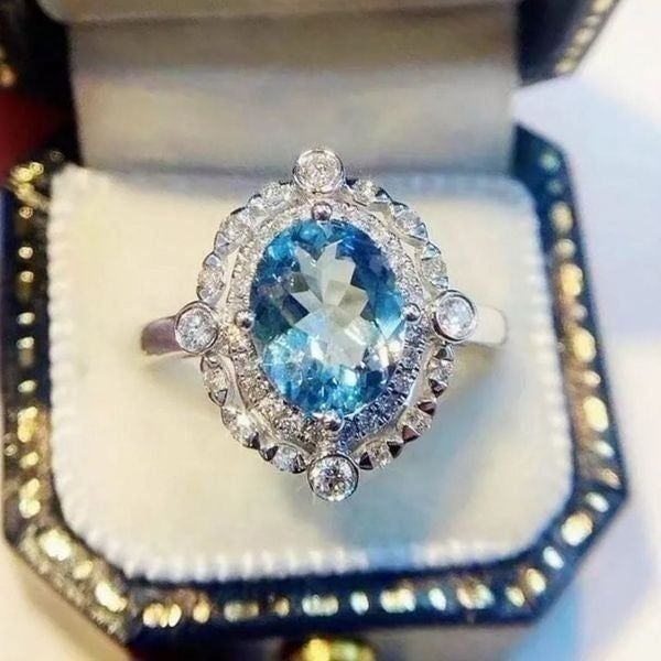 The Marina Statement Ring in Topaz and 925 sz 8