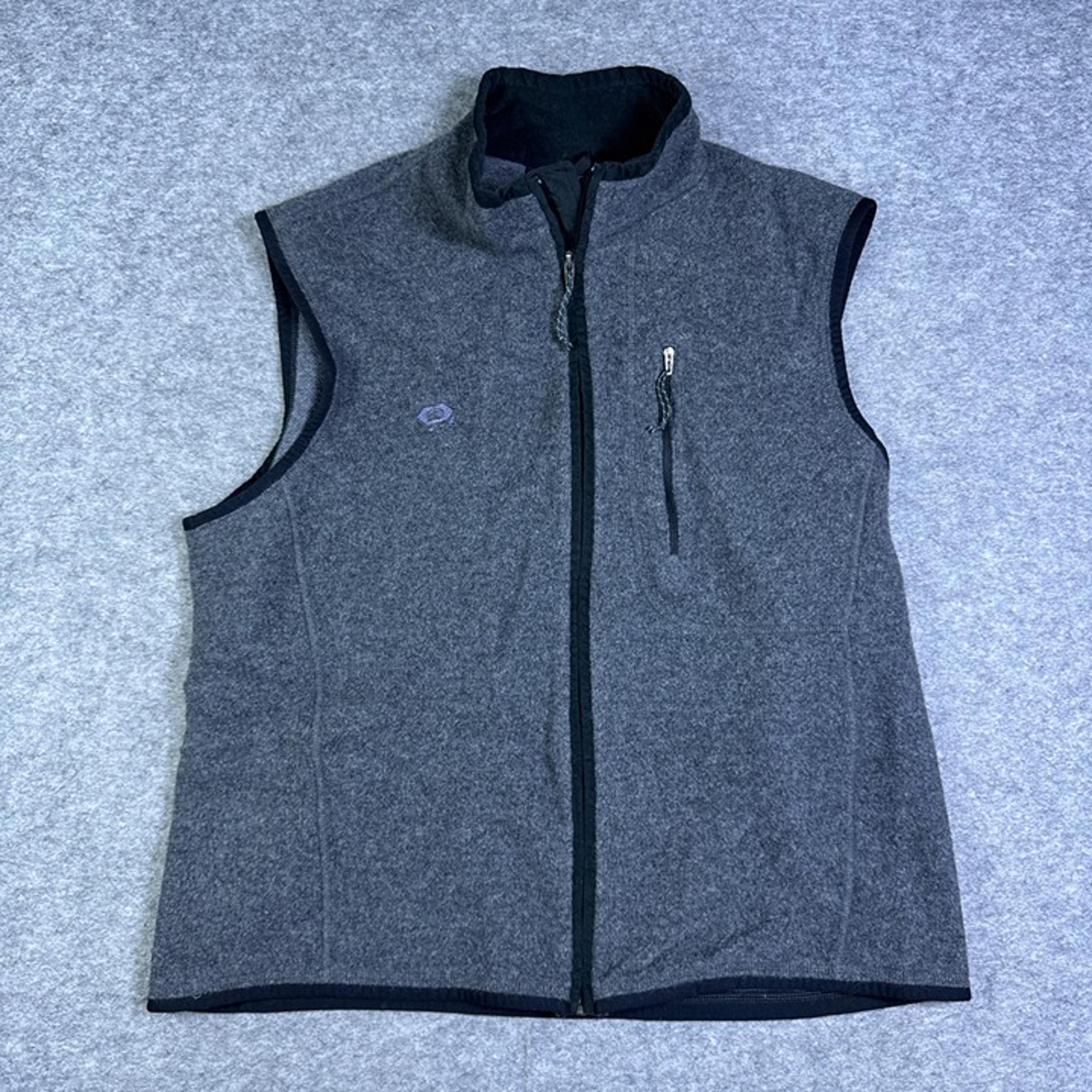 Vest Mens XL Gray Wool Blend Full Zip Hiking Snow Outdoor - Mountain Hardwear