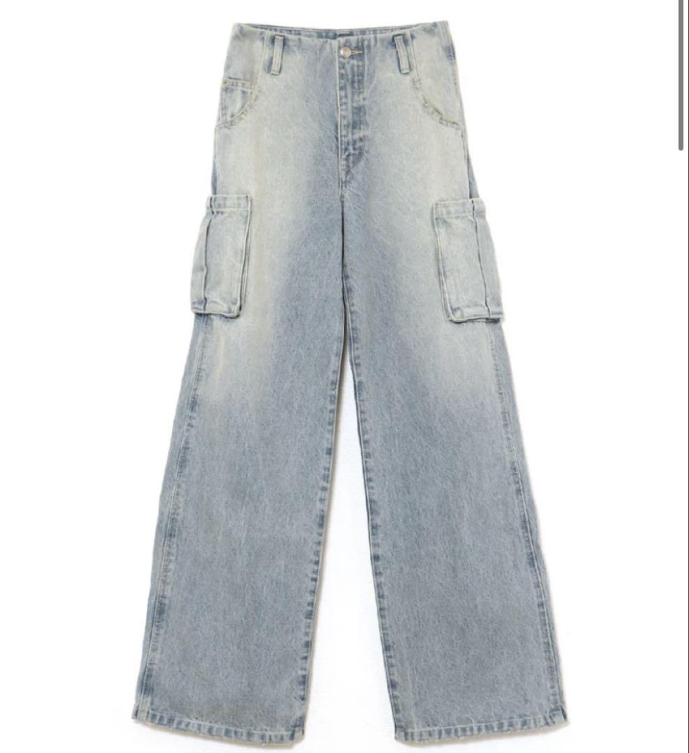 New] andmary Back ribbon denim pants S Other