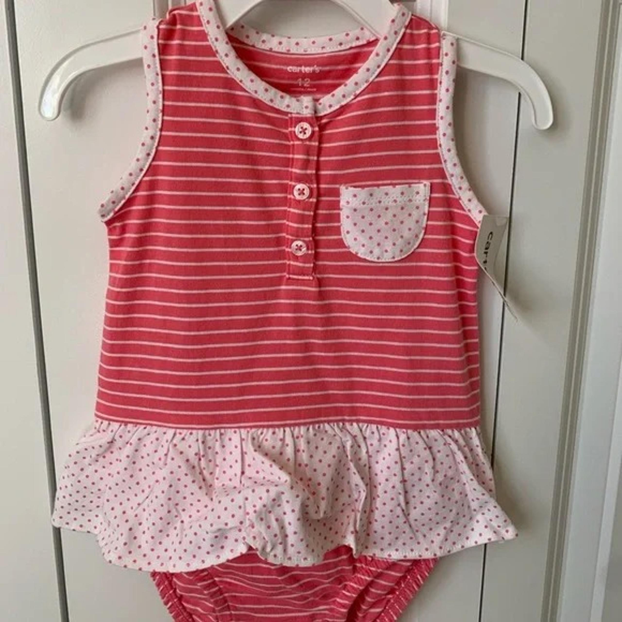 Carter's Baby Girls One Piece Romper Sundress Size 12 Months NWT