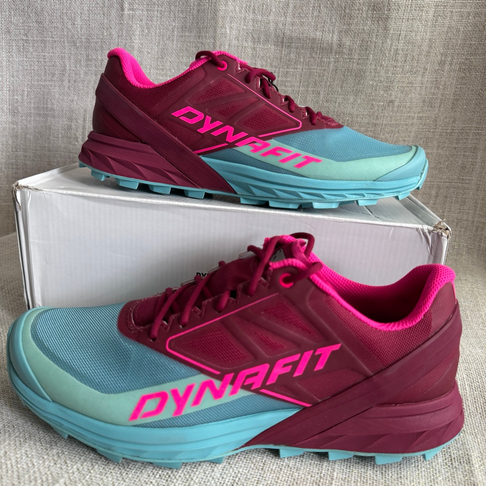 Dynafit Alpine Running Shoes Women 10/ EU 42 Vibram Maroon/Blue MSRP 160 New