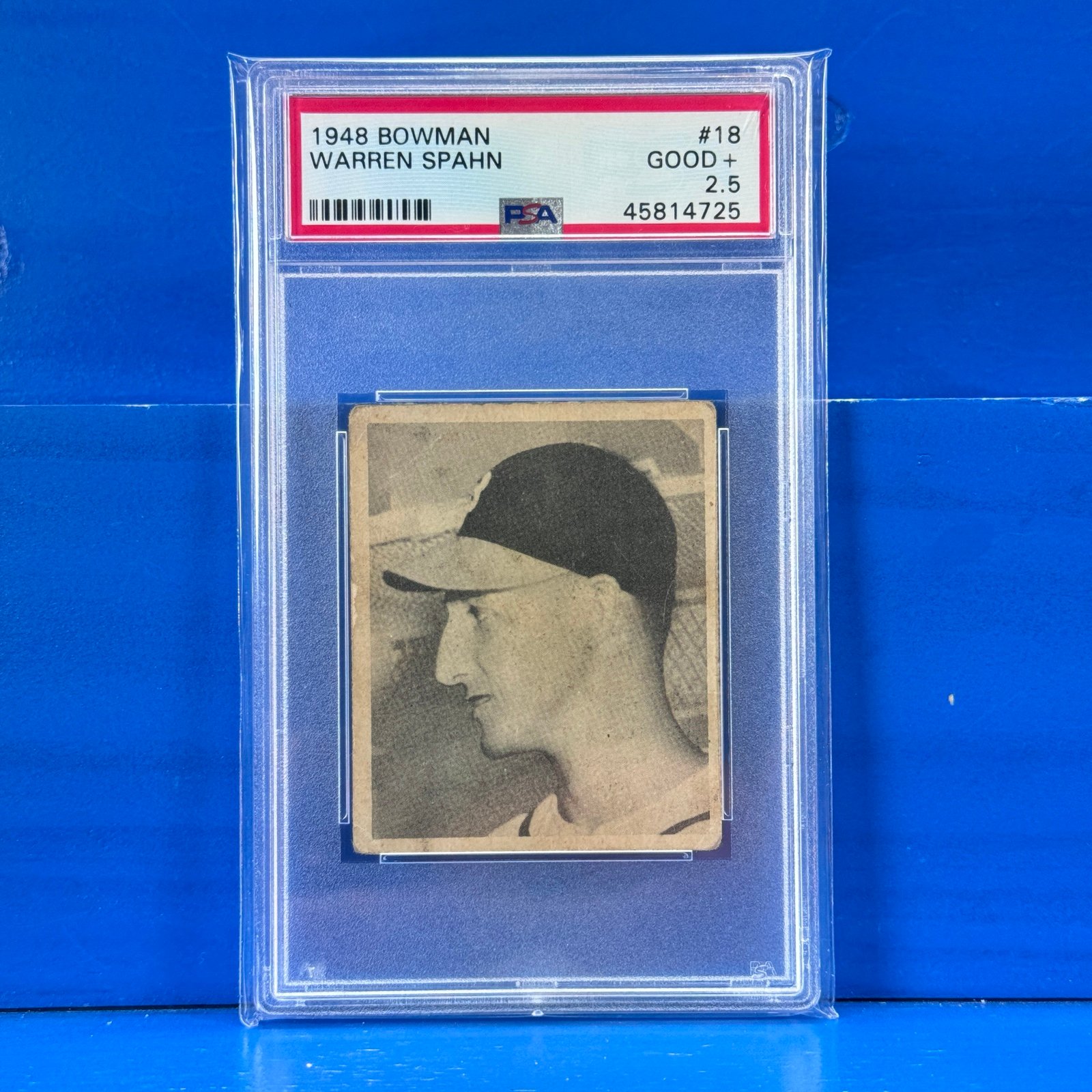 WARREN SPAHN Vintage 1948 Bowman #18 Rookie Card RC Braves HOF PSA 2.5 Good+