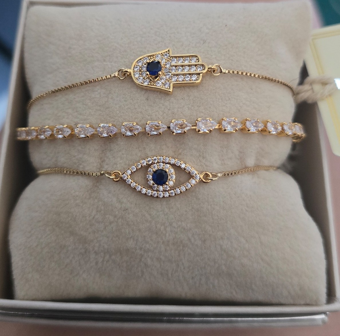 Arm Candy Luxe Adjustable Evil Eye Bracelet Set