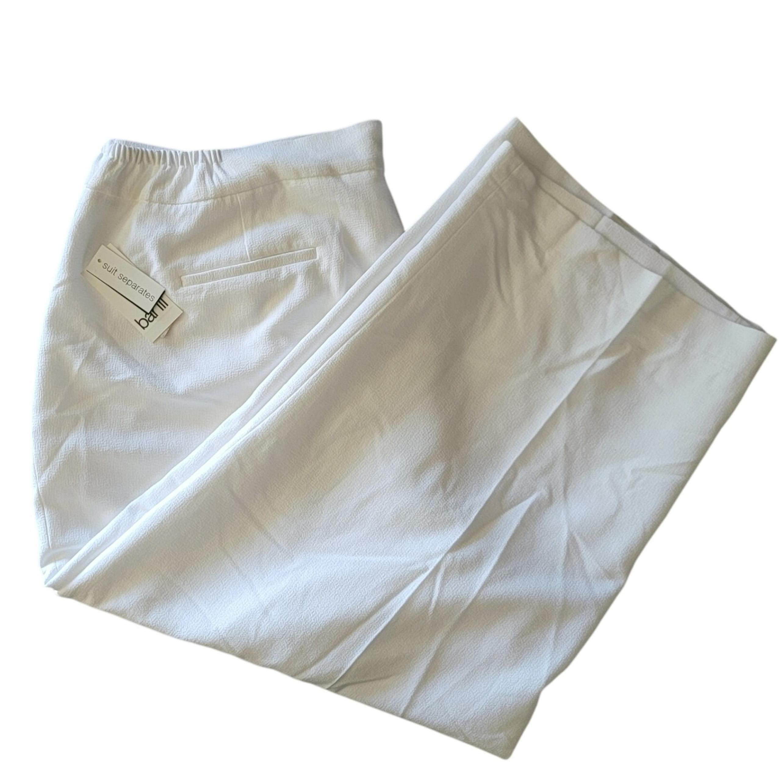Bar III Wide Leg Dress Pants High Waist Career Trousers White 18W *NWT*