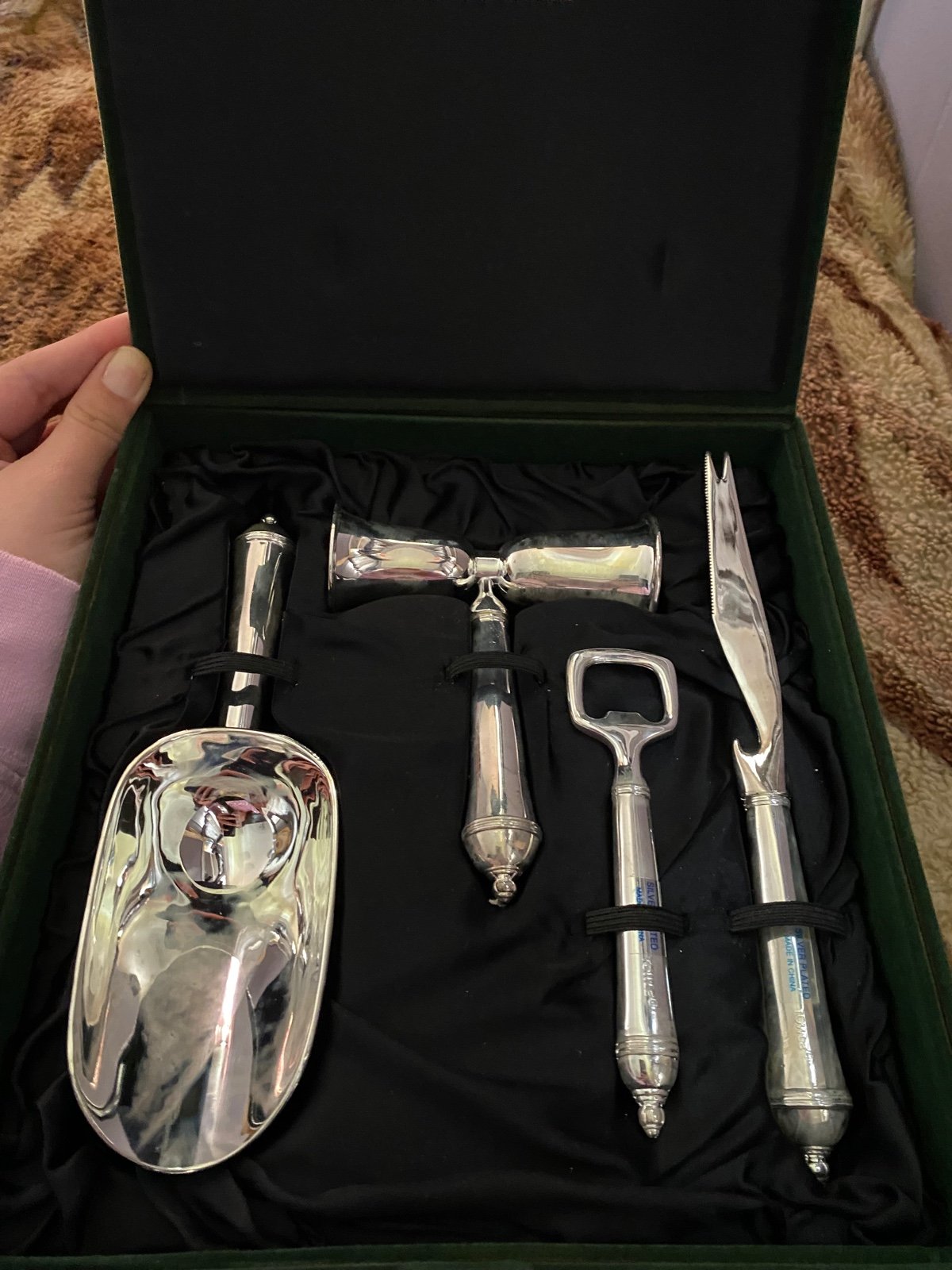 Vintage towle Silversmiths 4 piece silver plated cocktail bar set