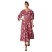 eShakti Wayward Fancies Floral Print Crepe Maxi Dress Red Size 12-14