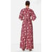 eShakti Wayward Fancies Floral Print Crepe Maxi Dress Red Size 12-14