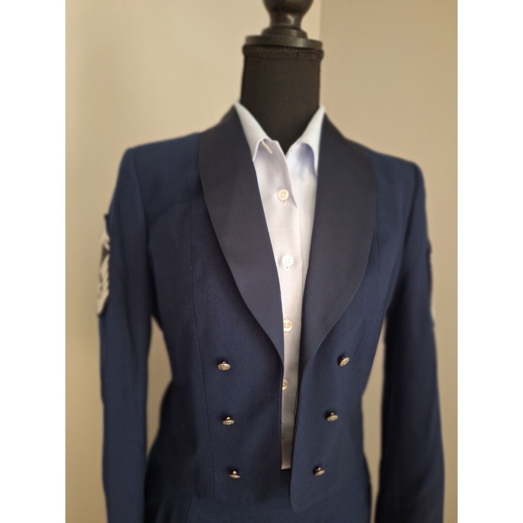 Vintage WOMEN'S 3 Piece Navy Blue AIR FORCE SKIRT SUIT - SIZE 10 R