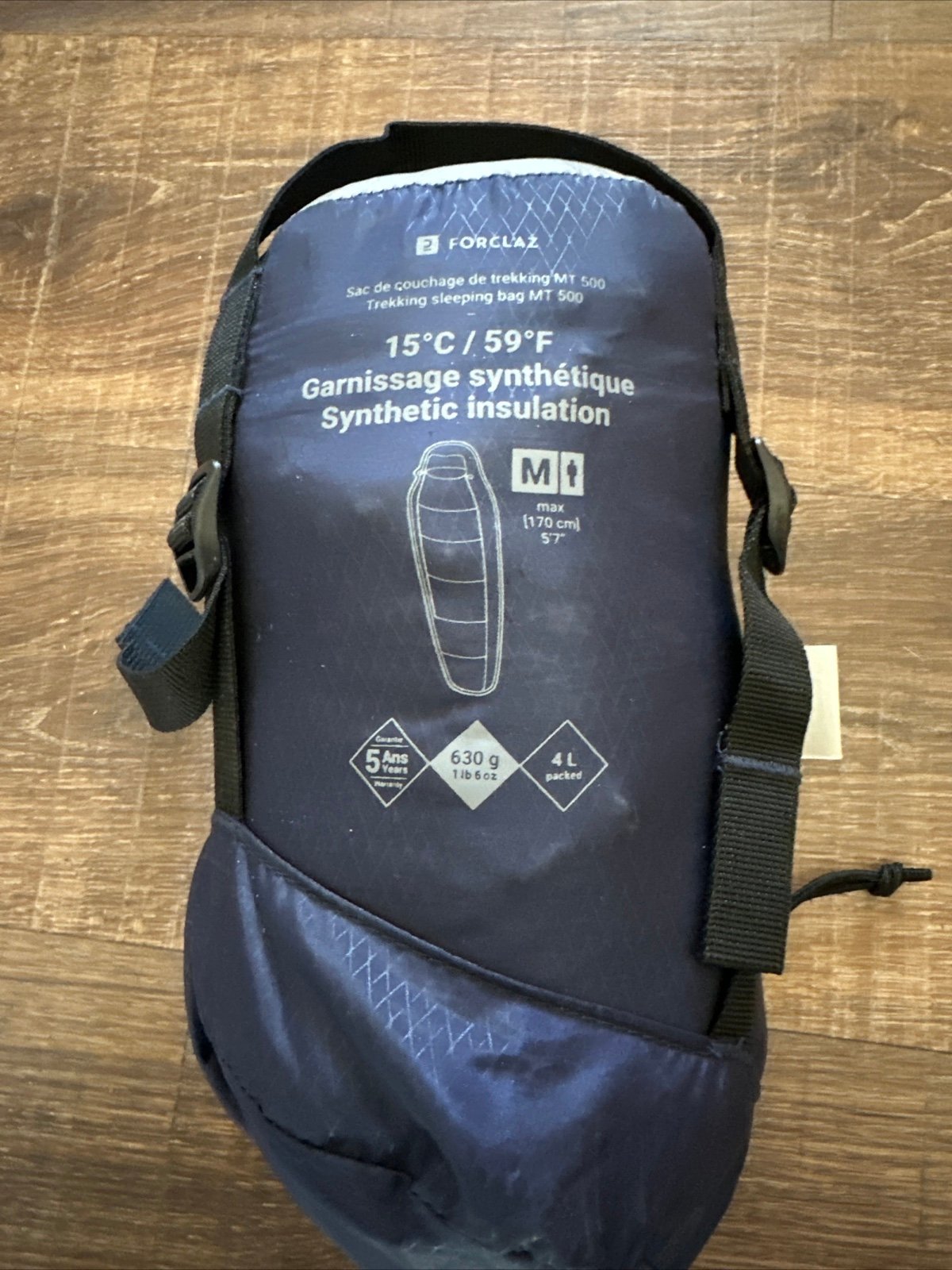 Sleeping bag Forclaz Trek 500 15'C (59'F) size medium