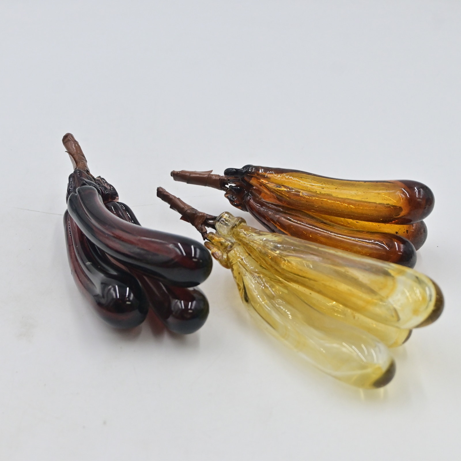 Mid Century Modern Blown Glass Fruit Bananas Bundle Of 3