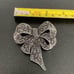 Large Faux Marcasite Bow Pin | Open Work Filigree Style with Rhinestones NEW