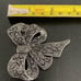 Large Faux Marcasite Bow Pin | Open Work Filigree Style with Rhinestones NEW