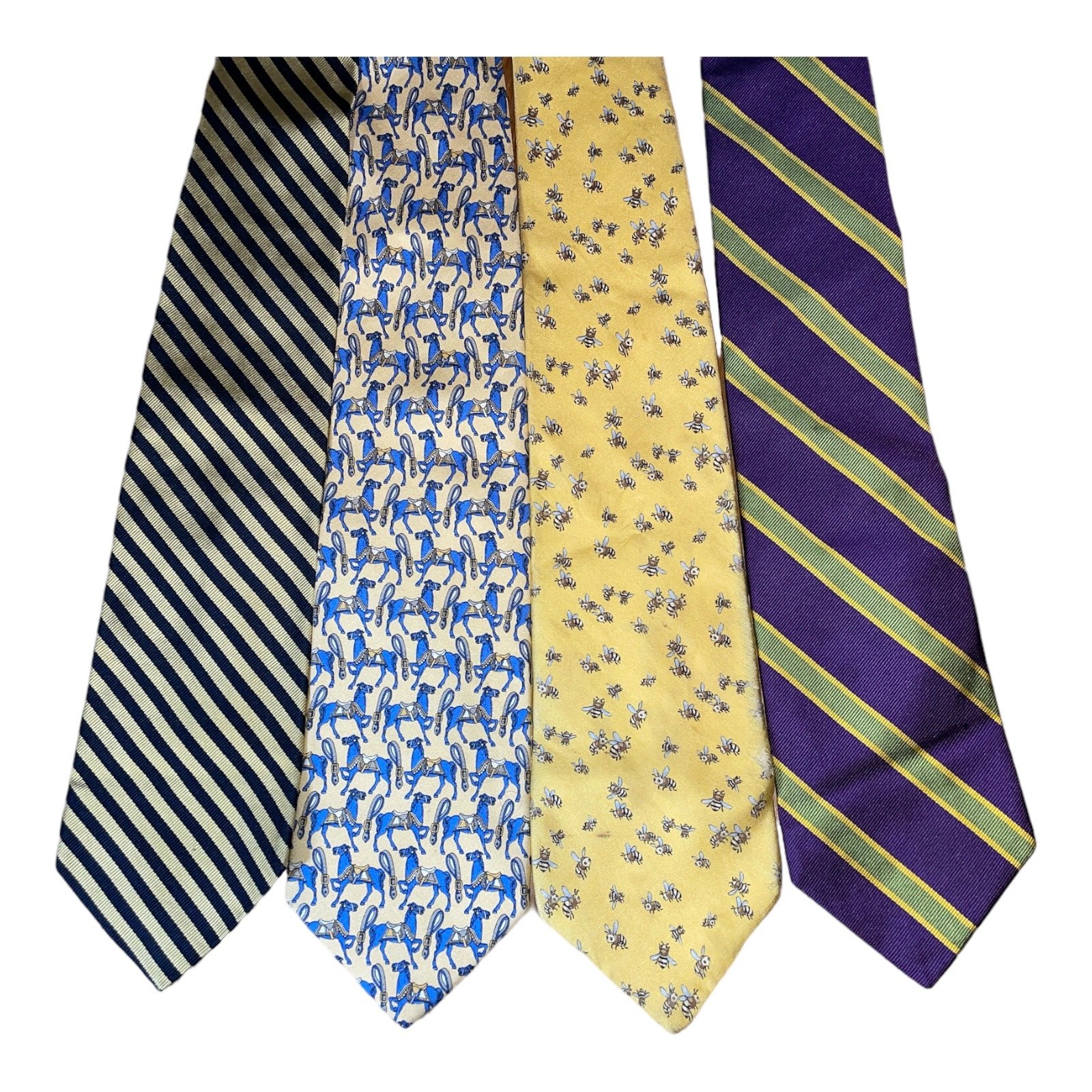 Lot of 4 Brooks Brothers Makers Designer Silk Neck Ties See Pics