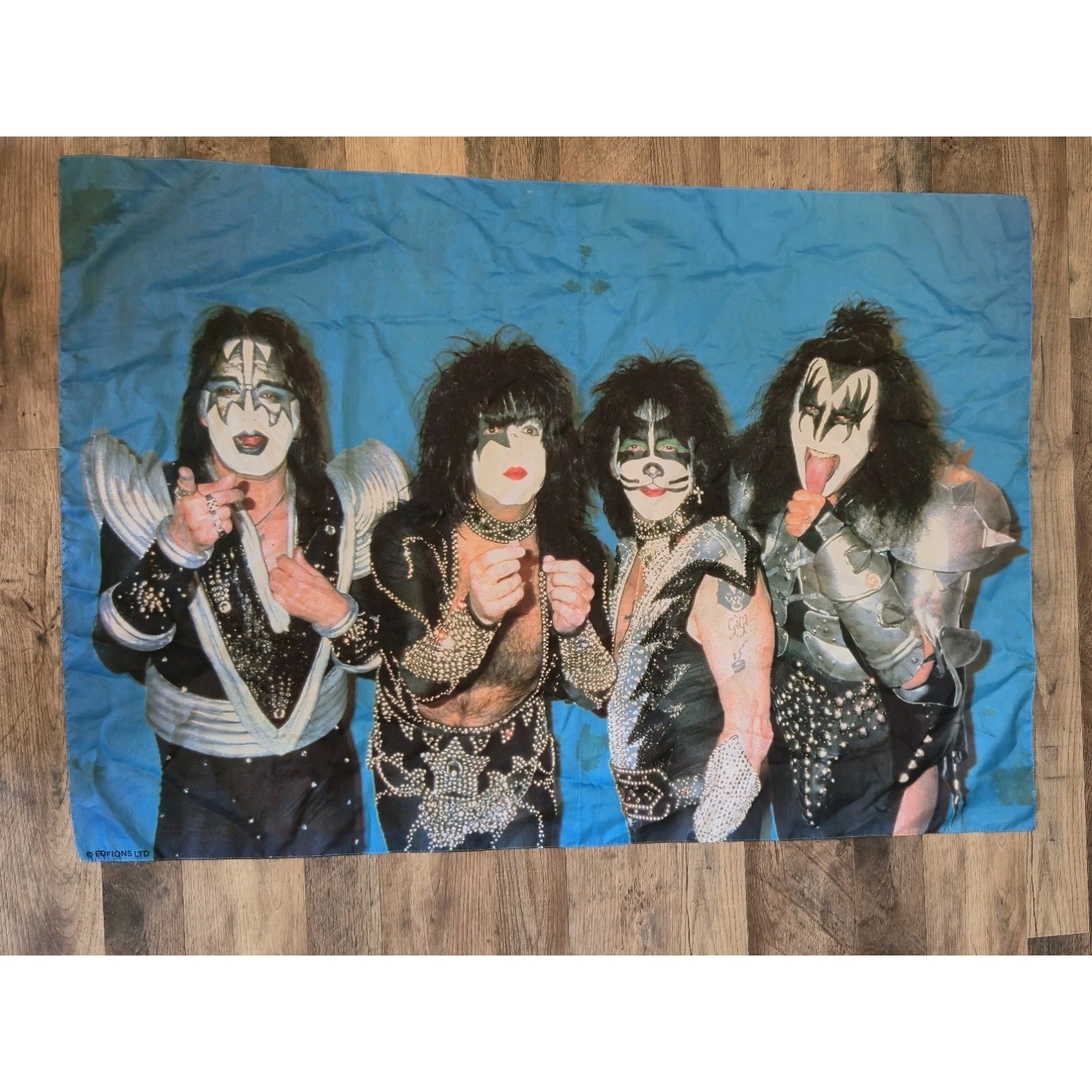 RARE Vintage KISS Cloth Tapestry Poster 48 x29 Makeup Banner Concert Merch
