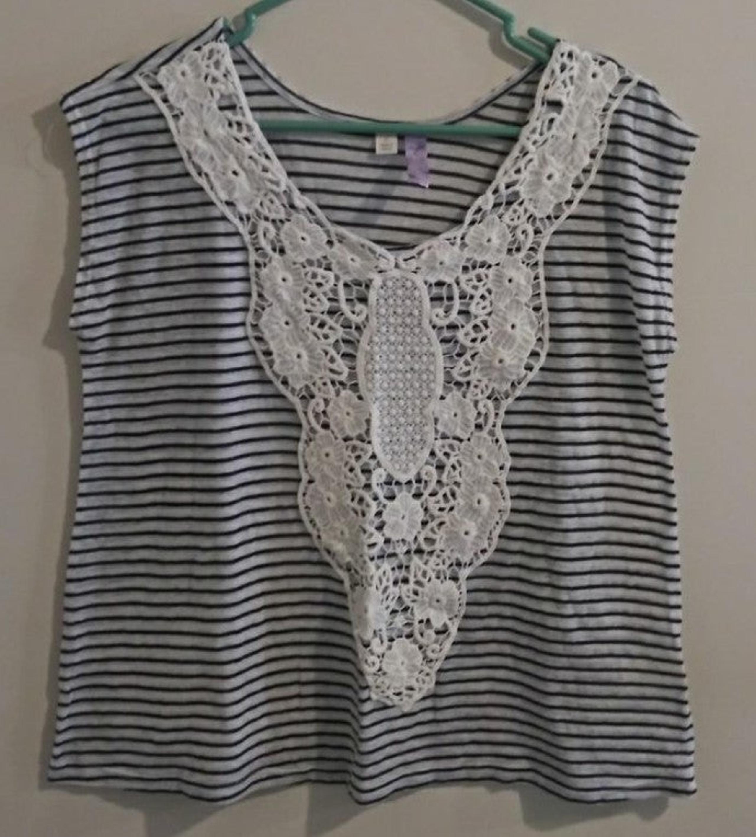 Alya Lace Front Striped Tank