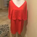 Krisa Women's Size M Layered Drape Mini Dress Coral Red Cocktail Party Flowy New