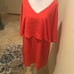 Krisa Women's Size M Layered Drape Mini Dress Coral Red Cocktail Party Flowy New
