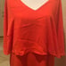 Krisa Women's Size M Layered Drape Mini Dress Coral Red Cocktail Party Flowy New